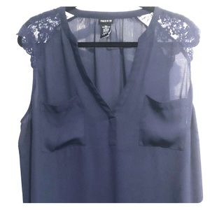 Torrid Navy Blue Sleeveless Blouse SZ 2